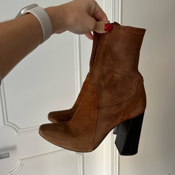 REPOSH 🤎Zara Brown Suede booties Size Eur 38 - Picture 1 of 6